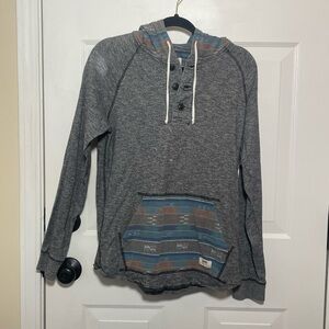 Vans Gray Hoodie with Multicolor Stripes